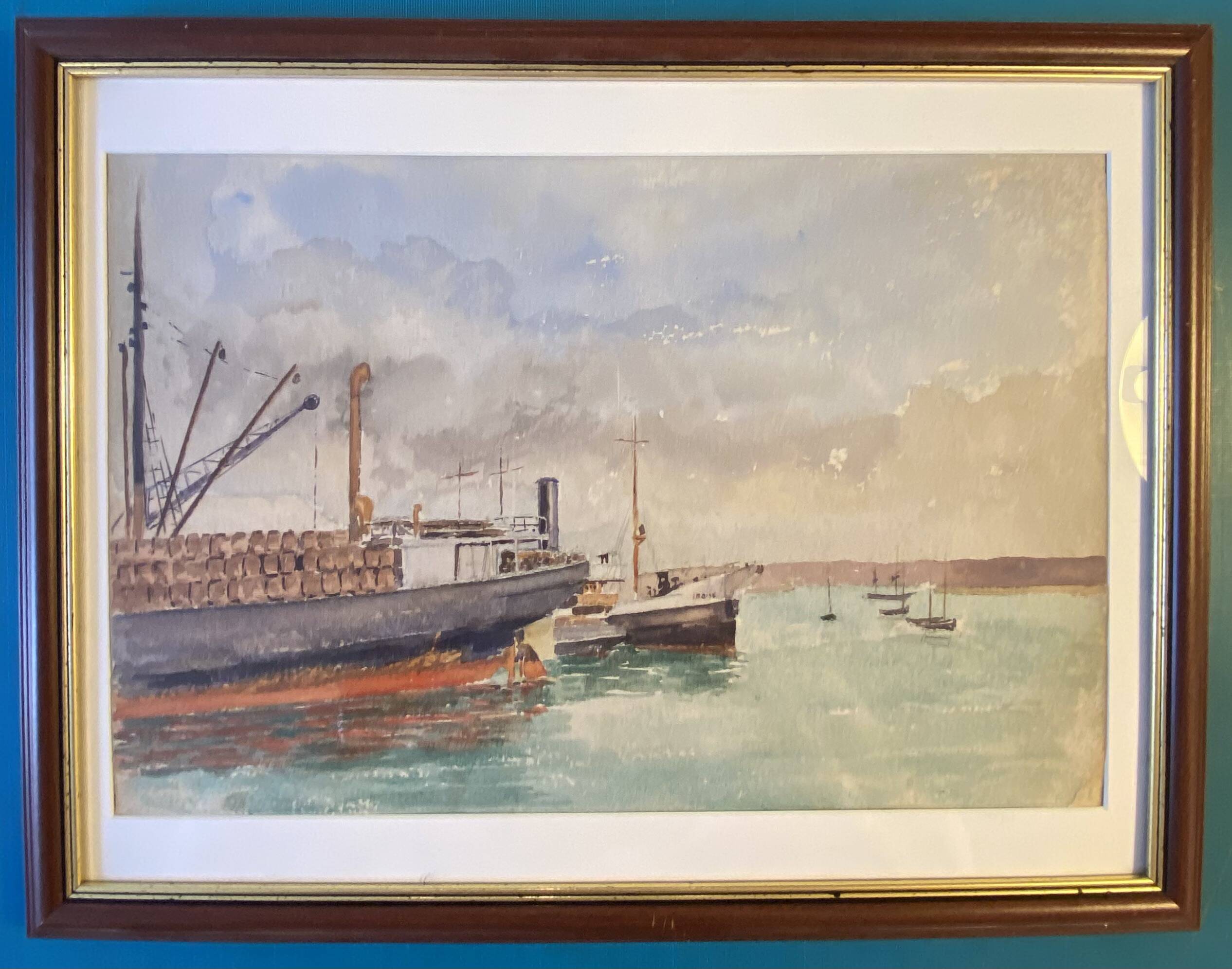 Old painting, Marine circa 1950/1960