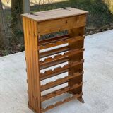 Solid wood wine rack bottle storage with drawer