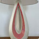 Organic design lamp in white and pink ceramic circa 1950
