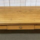 Table de ferme anglaise en pitch pin , fabrication des années 80