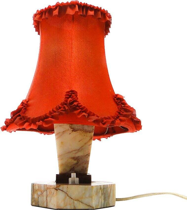 Art Deco stone table lamp, Czechoslovakia, 1930s