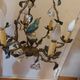 Chandelier cage décor birds and flowers in Meissen porcelain