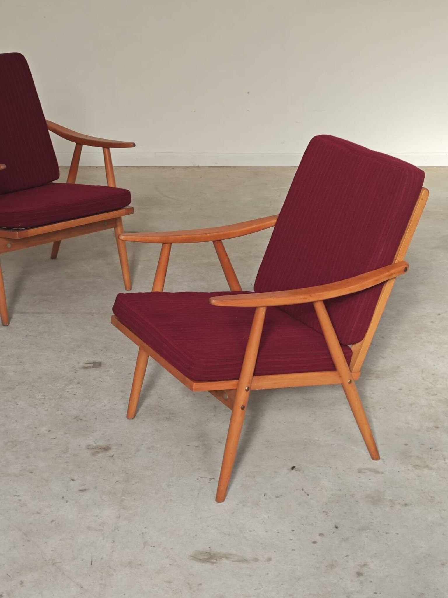 Pair of Boomerang armchairs Antonin Suman TON Thonet 1960