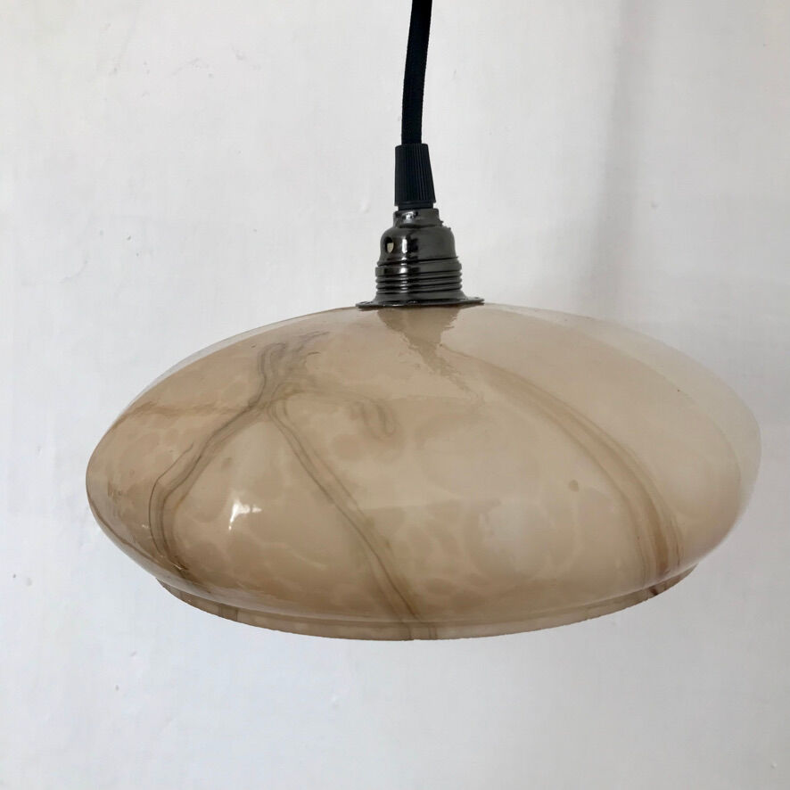 Marbled beige opaline pendant lamp