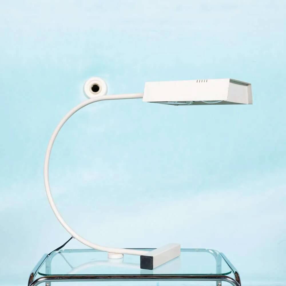 Vintage arc table lamp, 60s/70s Memphis desk lamp.