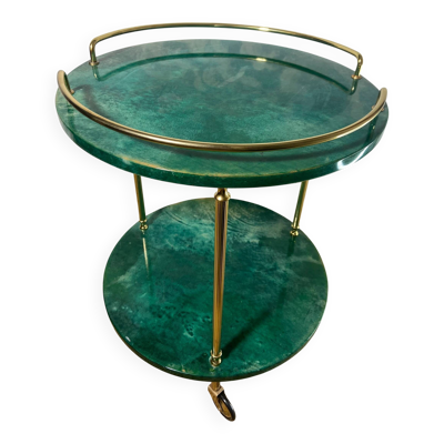 Table d'appoint, desserte vert émeraude Aldo Tura, Italie 1960