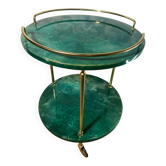 Small emerald green side table ALDO TURA, Italy 1960s