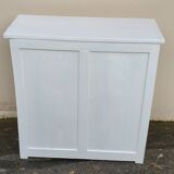 Buffet parisien 2 portes en bois peint en blanc, 1940