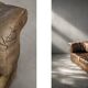 Vintage Mid-Century Modern German Brutalist Brown Leather 2-Seater Sofa