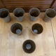 Série De 7 Tasses Gobelets DIGOIN Grès Beige Made In France Vintage #E