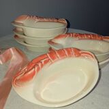 6 ramekins/cassolettes lobster slush culinary ceramics, by Charles Amand, 1960/70