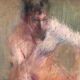 Tableau "Jeune homme assis"