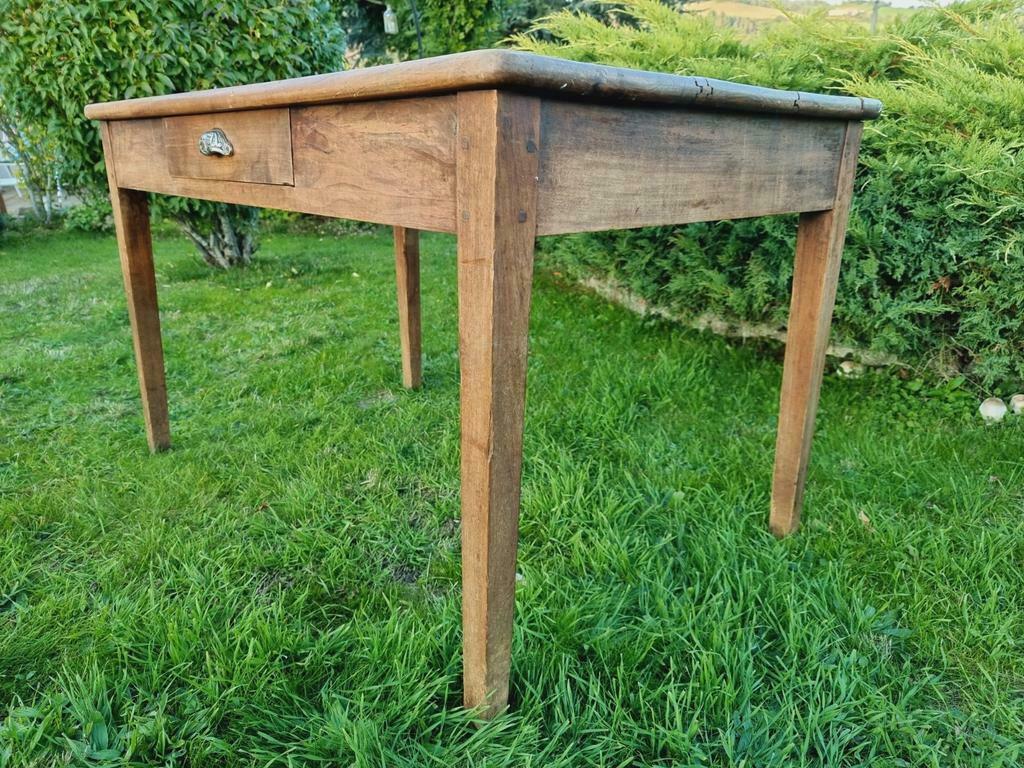 Antique farmers table French kitchen table walnut