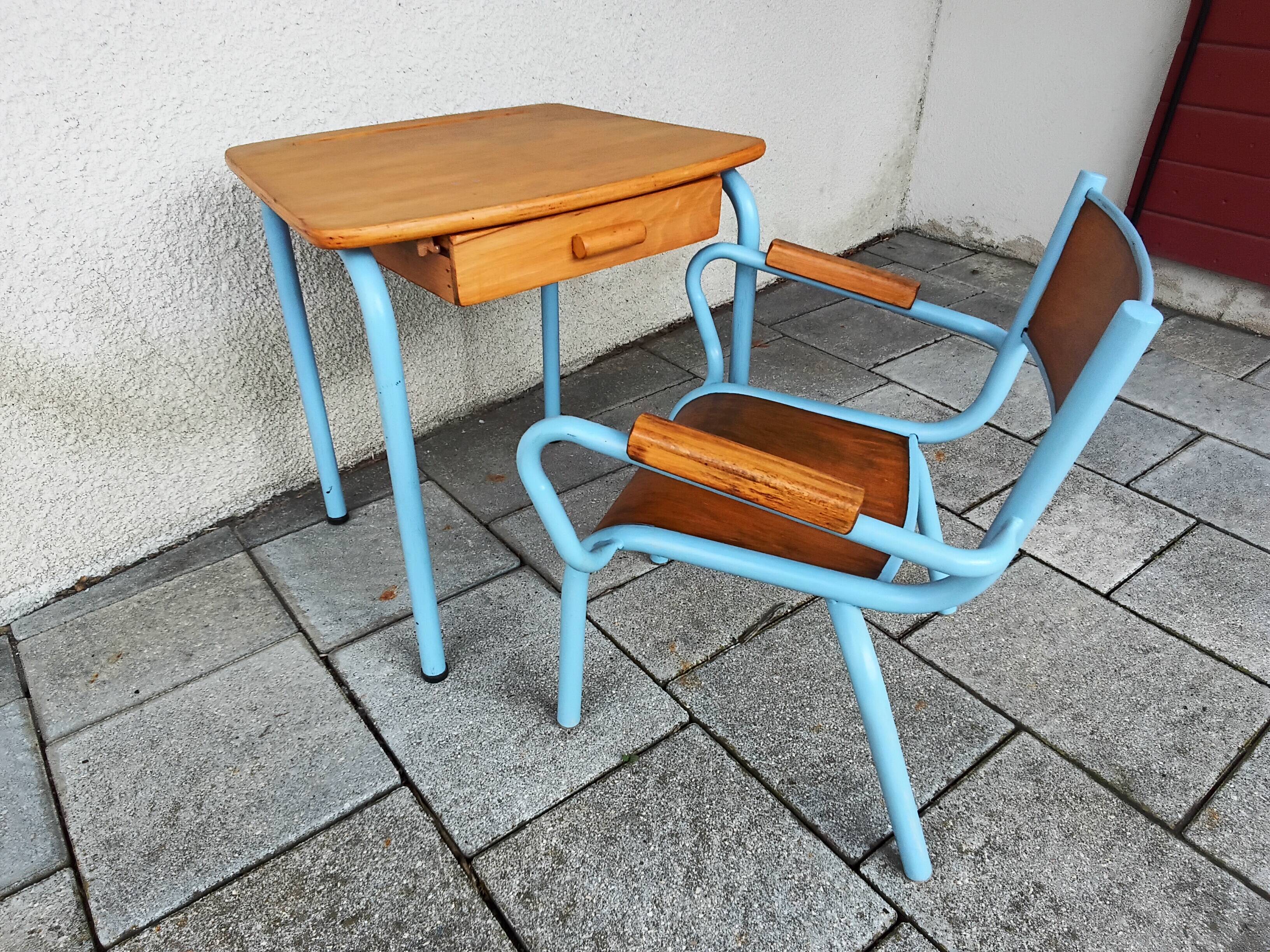 Children's desk and armchair
