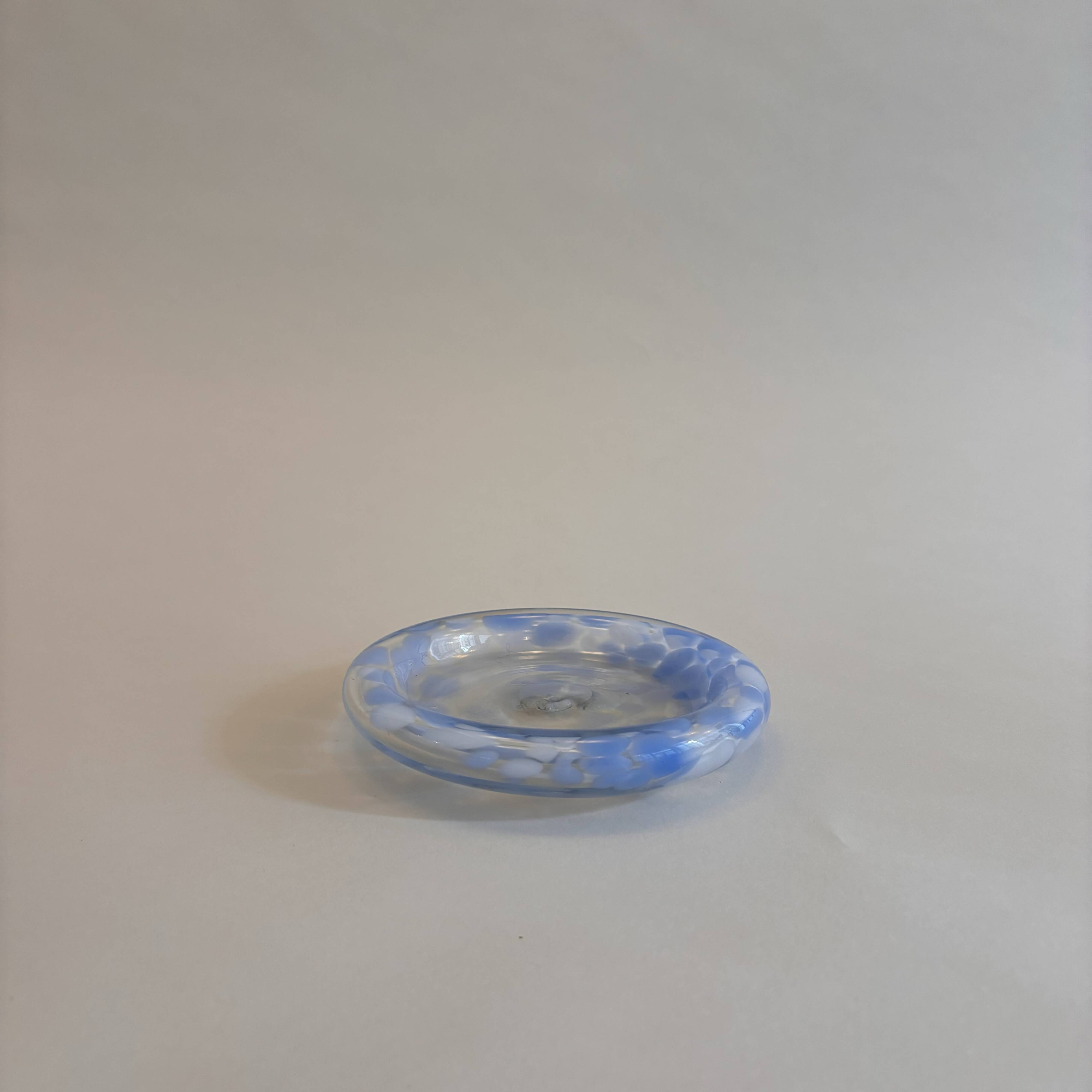 Vintage blue speckled glass empty pocket