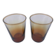 2 verres anciens  Verre ambre transparent