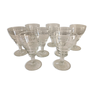 Suite de 8 verres à vin 1930 - verre soufflé