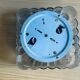 Pair clear glass round and square flush mount flower lamps
