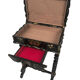 Napoleon III work table in blackened burgundy wood with gilded highlights.