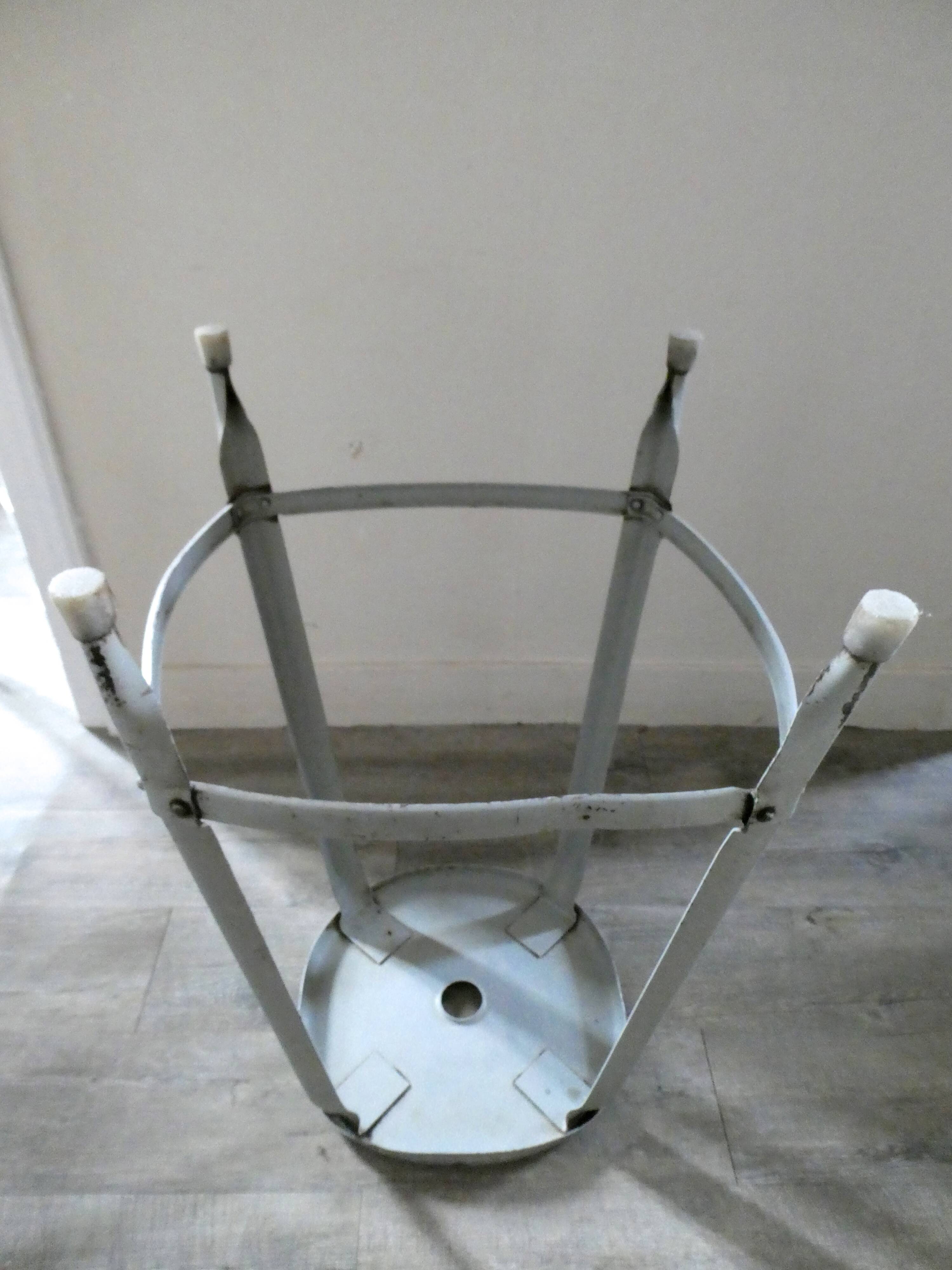 Nicolle workshop high stool in gray metal