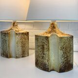 Pair of Haico Nitzsche ceramic table lamps for Soholm, Denmark