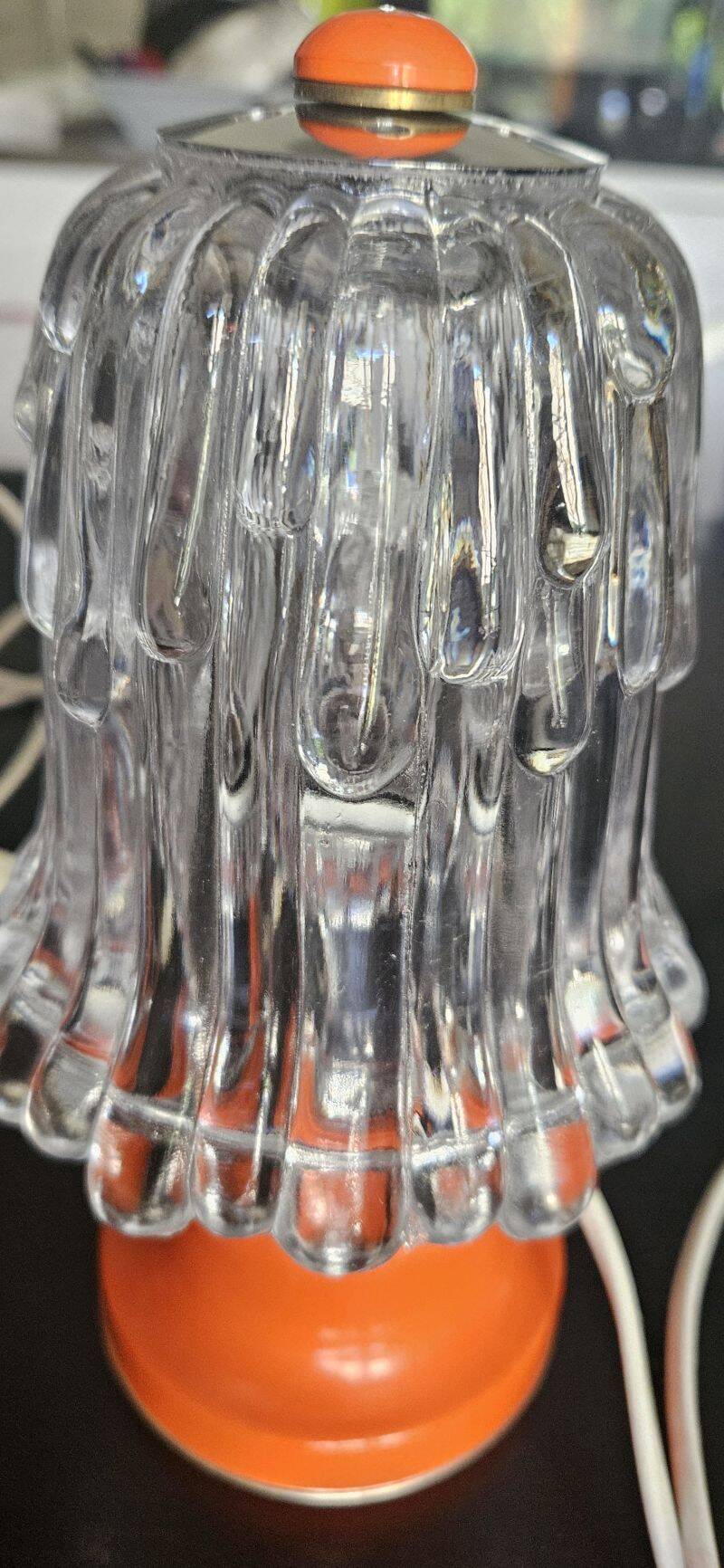 Pair of Vintage 70's Orange Mushroom Lamps