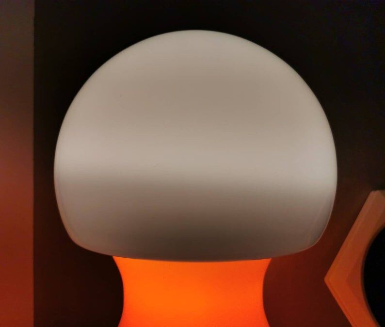 Unique glass mushroom lamp 1970
