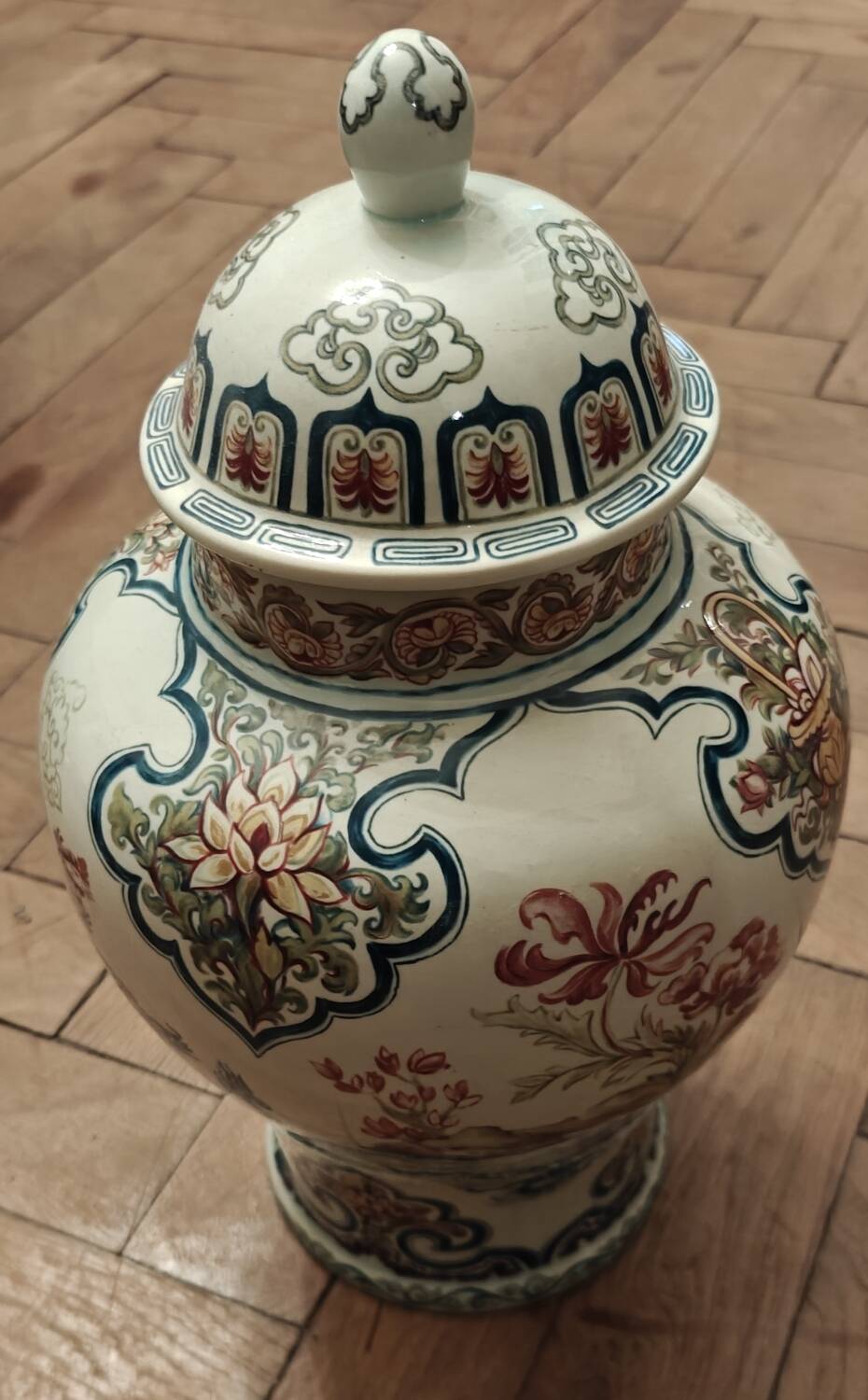 Vintage Boch Belgium Trumpet Vase Changhai Series Oriental Vase