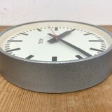 Grey Industrial Factory Wall Clock from AEG, 1960s