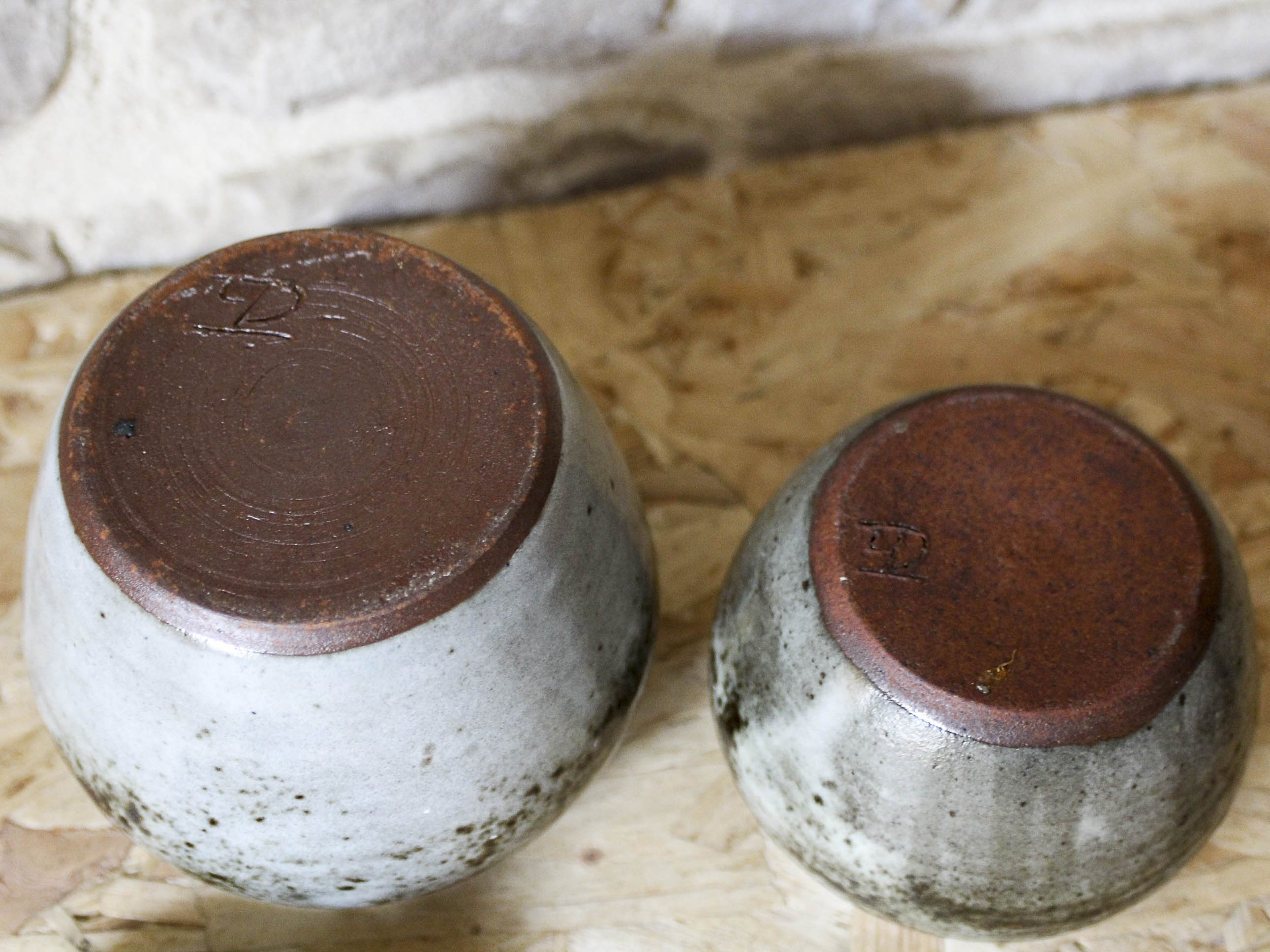 2 stoneware pots by Chantal and Thierry Robert - Puisaye