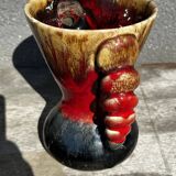 Vintage ceramic vase from Vallauris, signed JAC