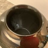 Old gilded brown iridescent vase W Germany handles scallops