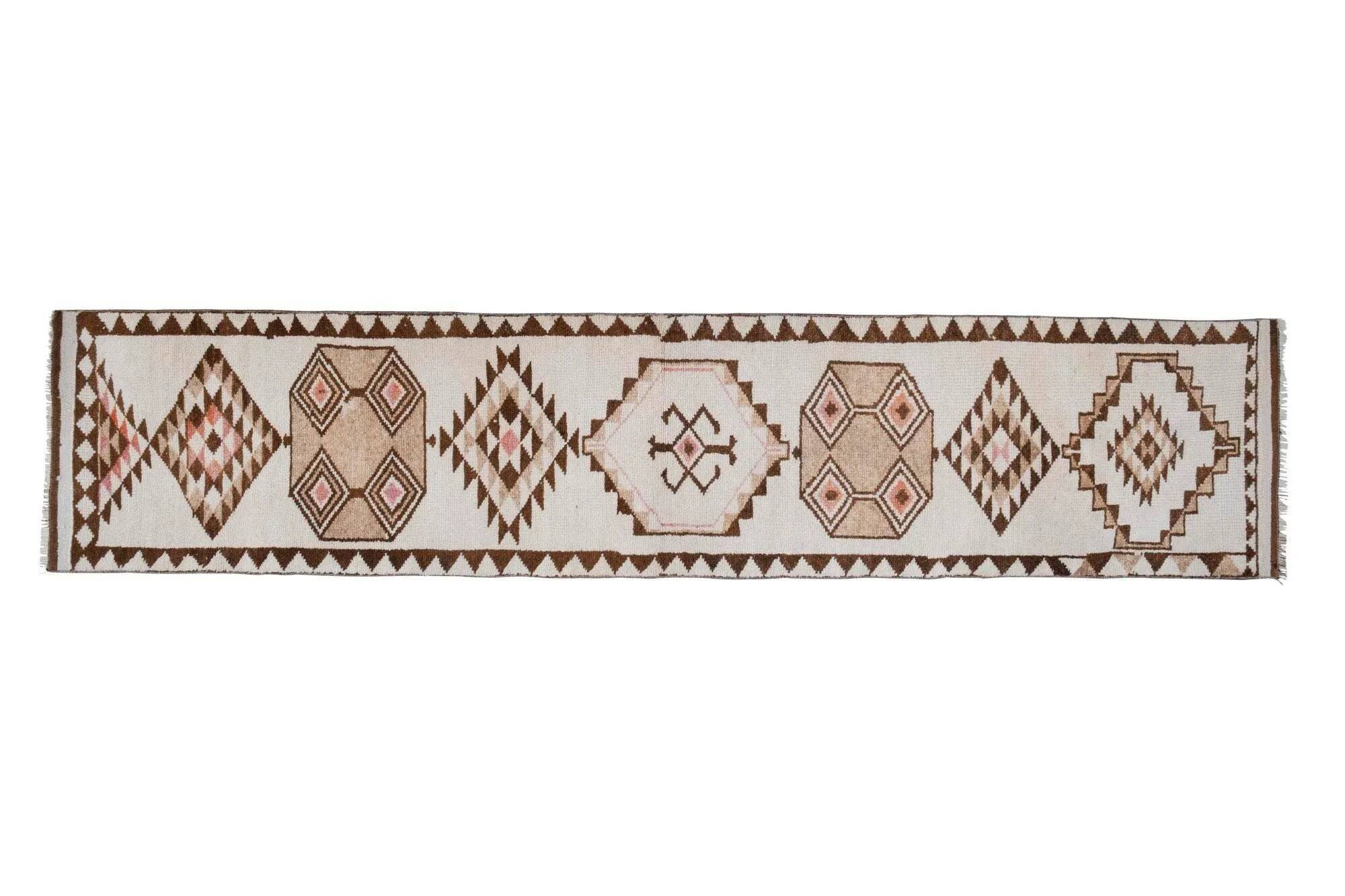 Vintage Turkish hallway rug 82x375 cm