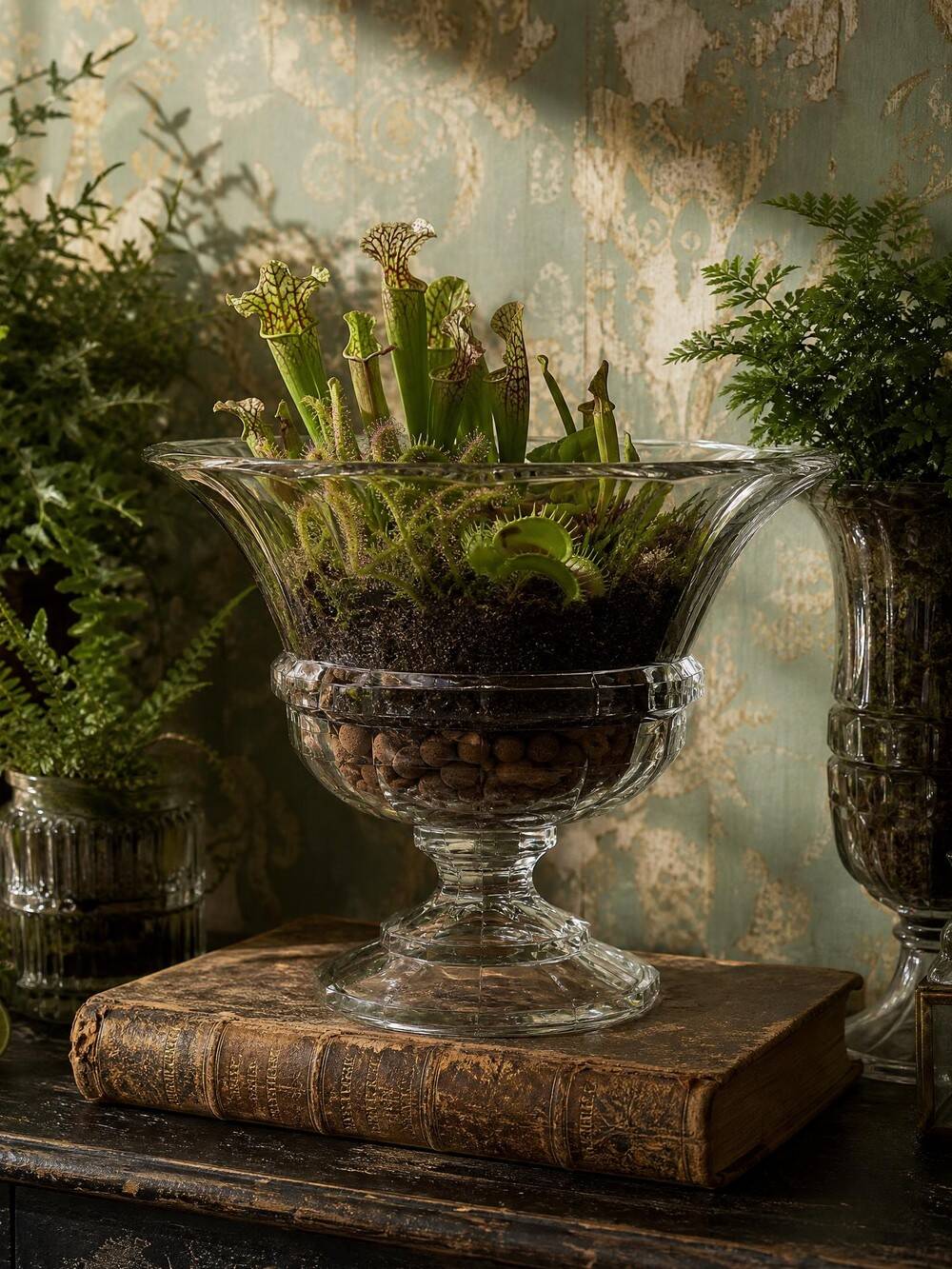 Coupe Médicis en verre cristalin, cristal de Bohême Artunion vintage