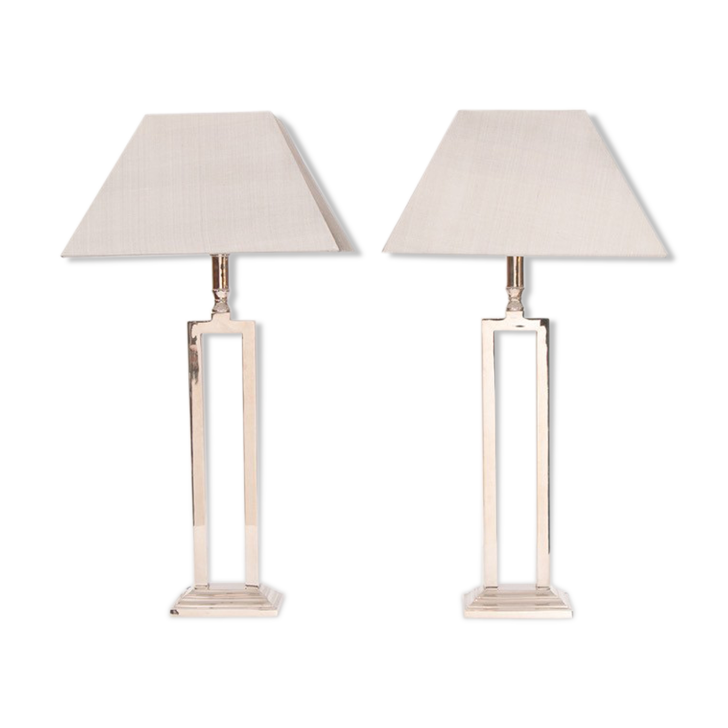 Paire de lampes de table chrome des années 1970