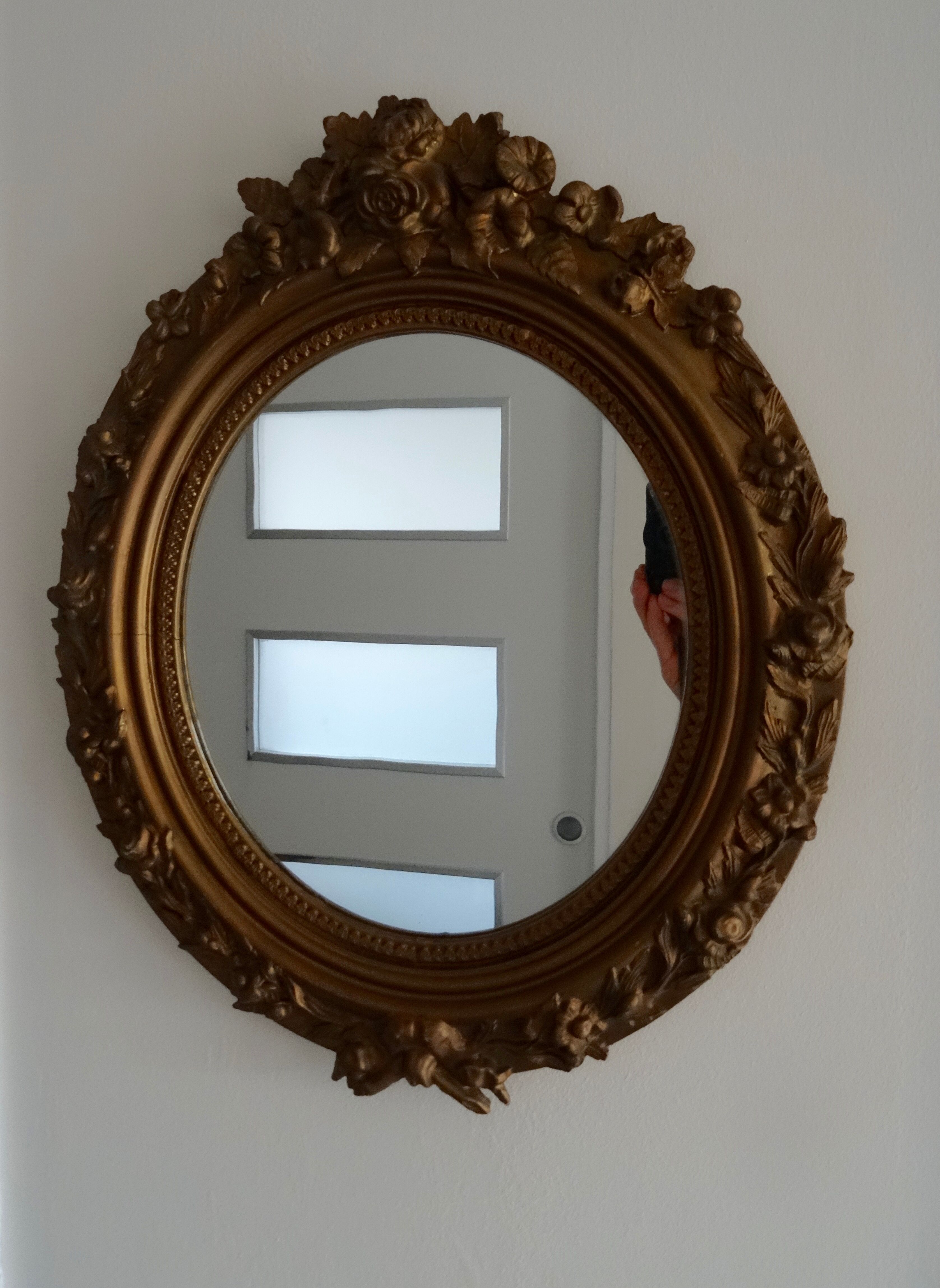 Old wooden and stucco mirror 37x45cm