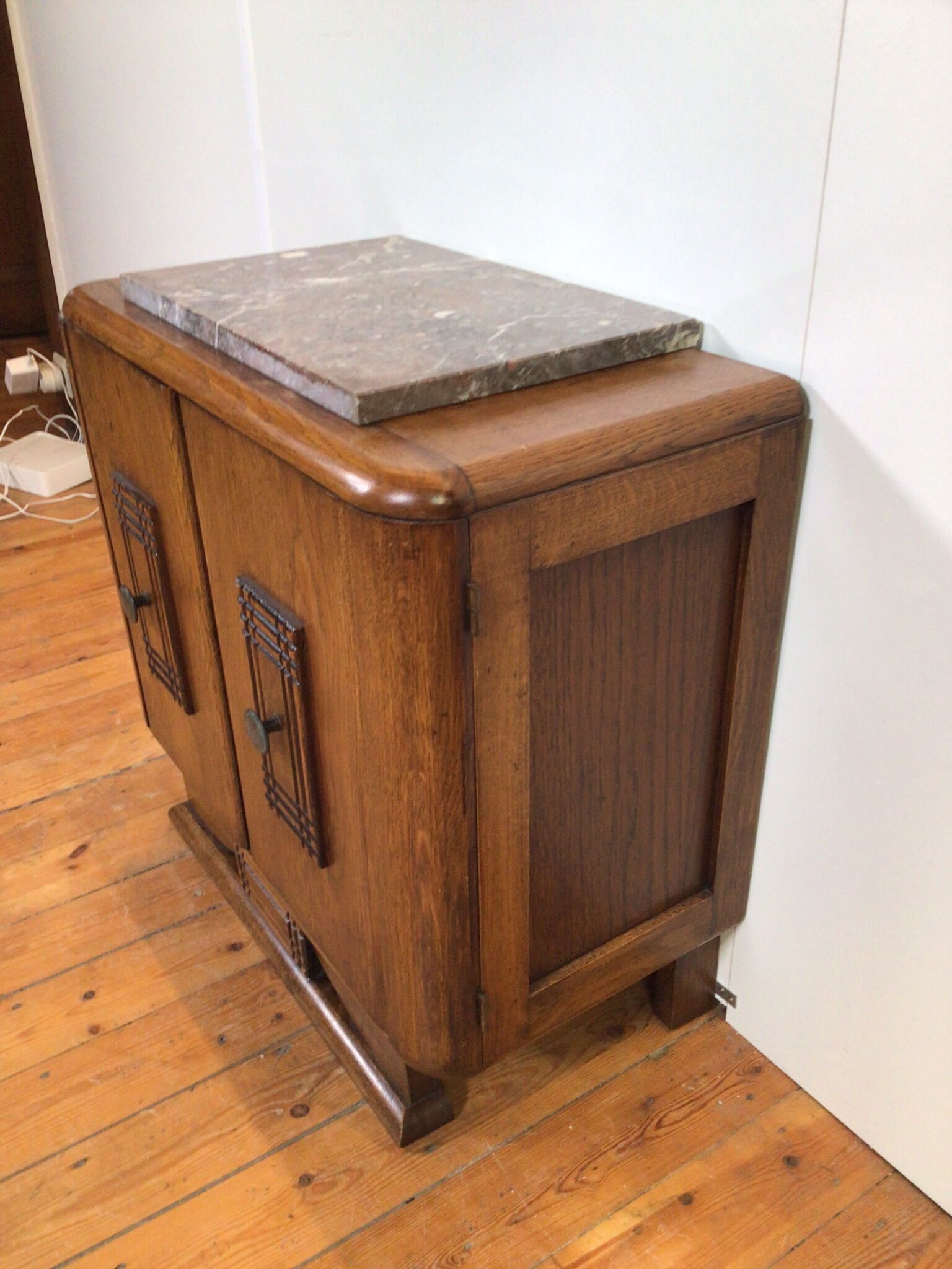 Art deco small cabinet with marble top