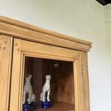 Glass cabinet or display case in pine 1950