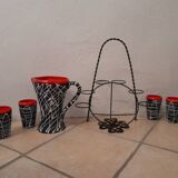 Exceptional set of orangeade from Vallauris, vintage 1950-60.