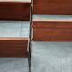 Nils Strinning 4-shelf teak wall-mounted bookcase, 165 cm x 75 cm