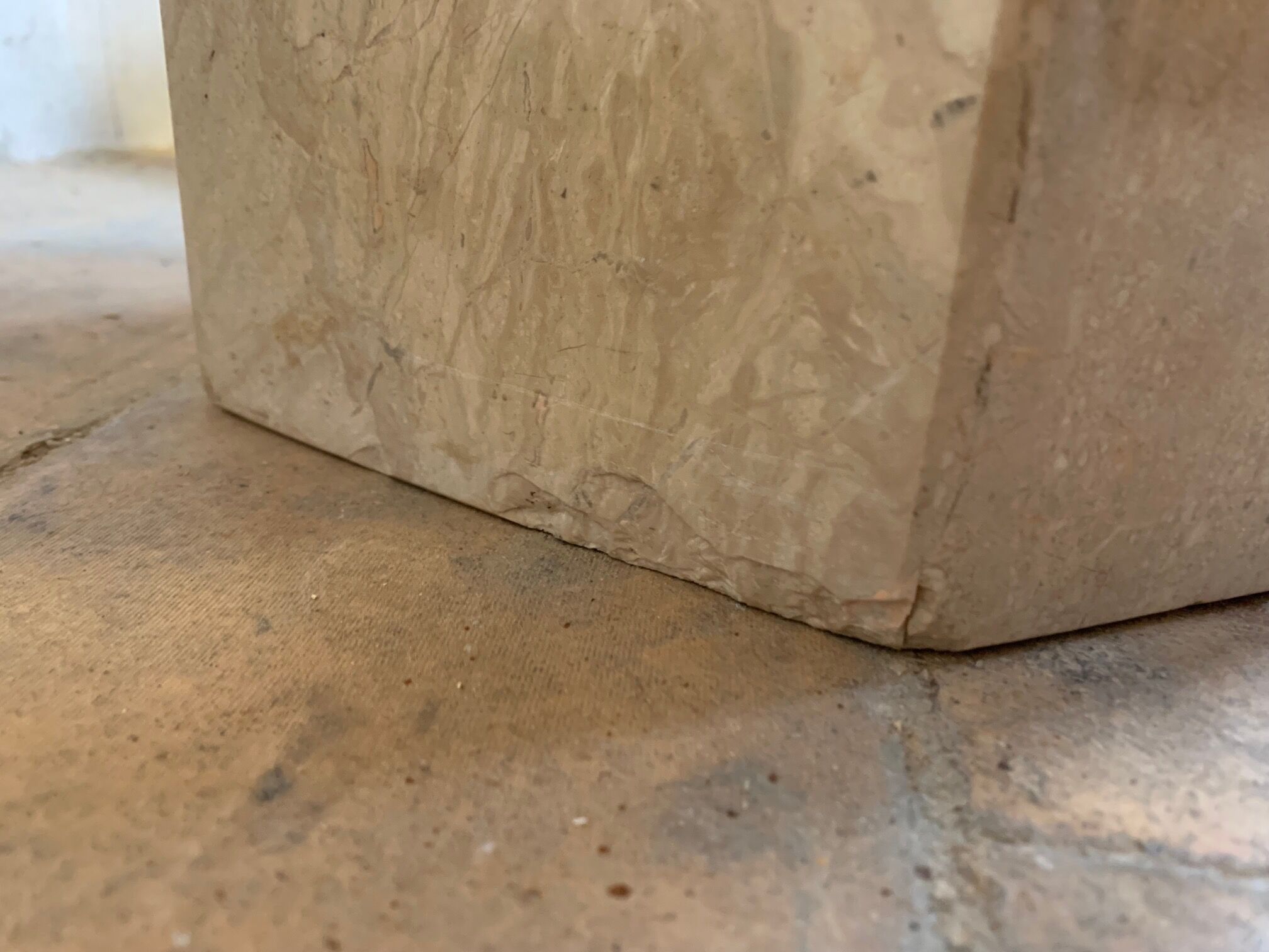 Vintage travertine coffee table duo