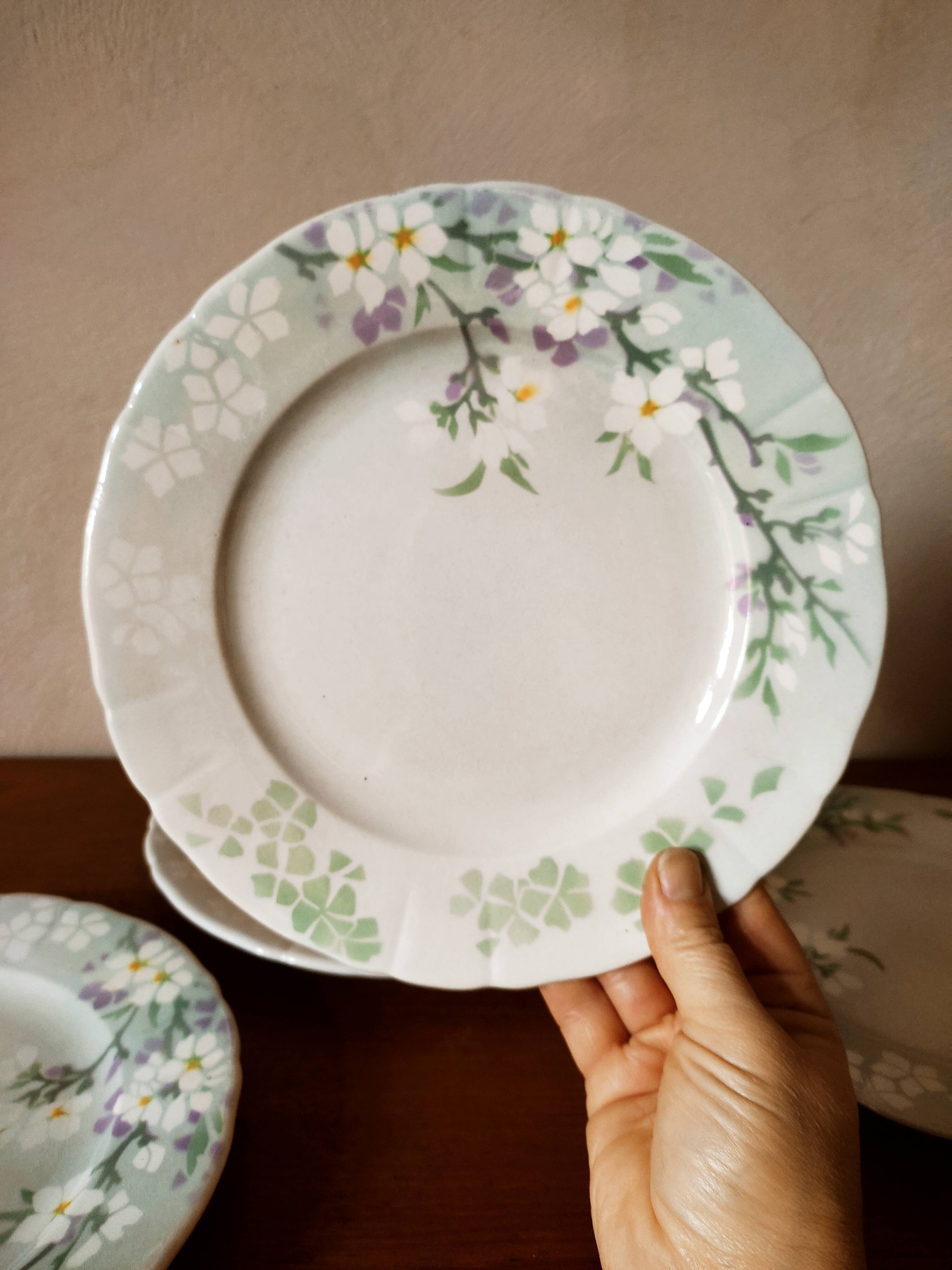 4 assiettes terre de fer KG Lunéville