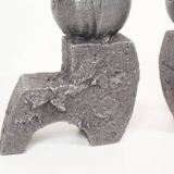 Ensemble de serre-livres en aluminium coulé brutaliste par Willy Ceysens, Belgique, années 1980.