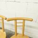 Set of 3 minimalist chairs in light wood, 1980s Italy