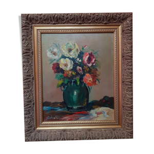 Ancien tableau bezard bouquet de