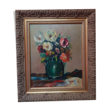 Old painting bezard bouquet of flowers