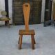Brutalist chair in solid oak, 1950s
