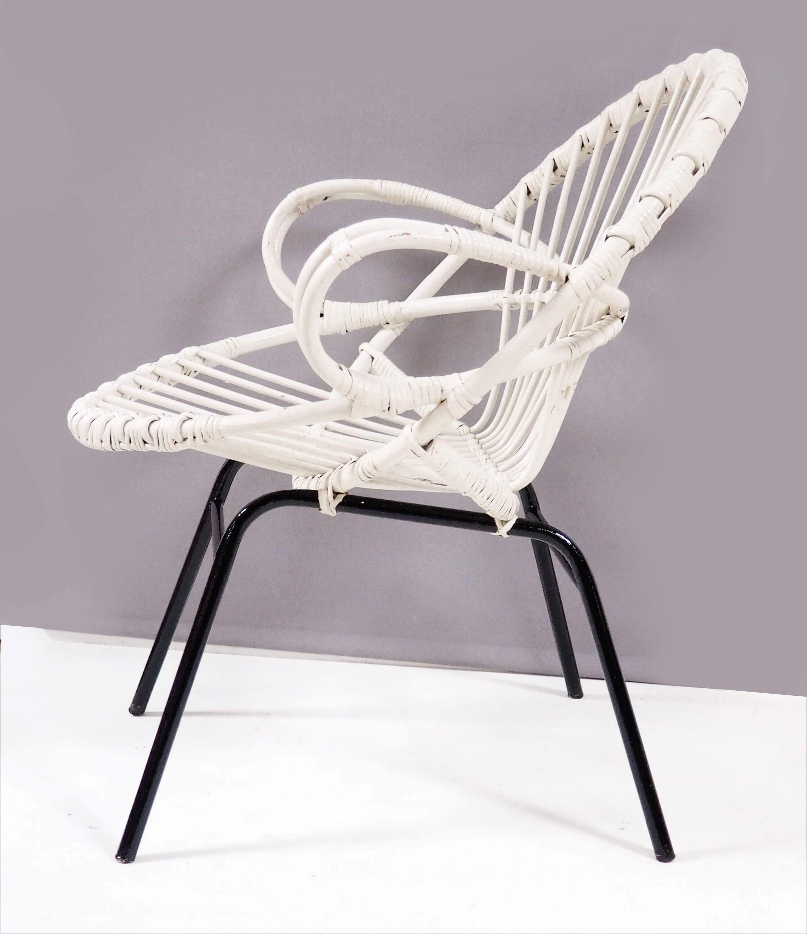 Fauteuil rotin blanc