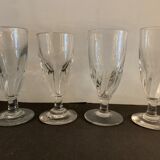 4 glasses of old bistro soufflés and bullés, XIXth century