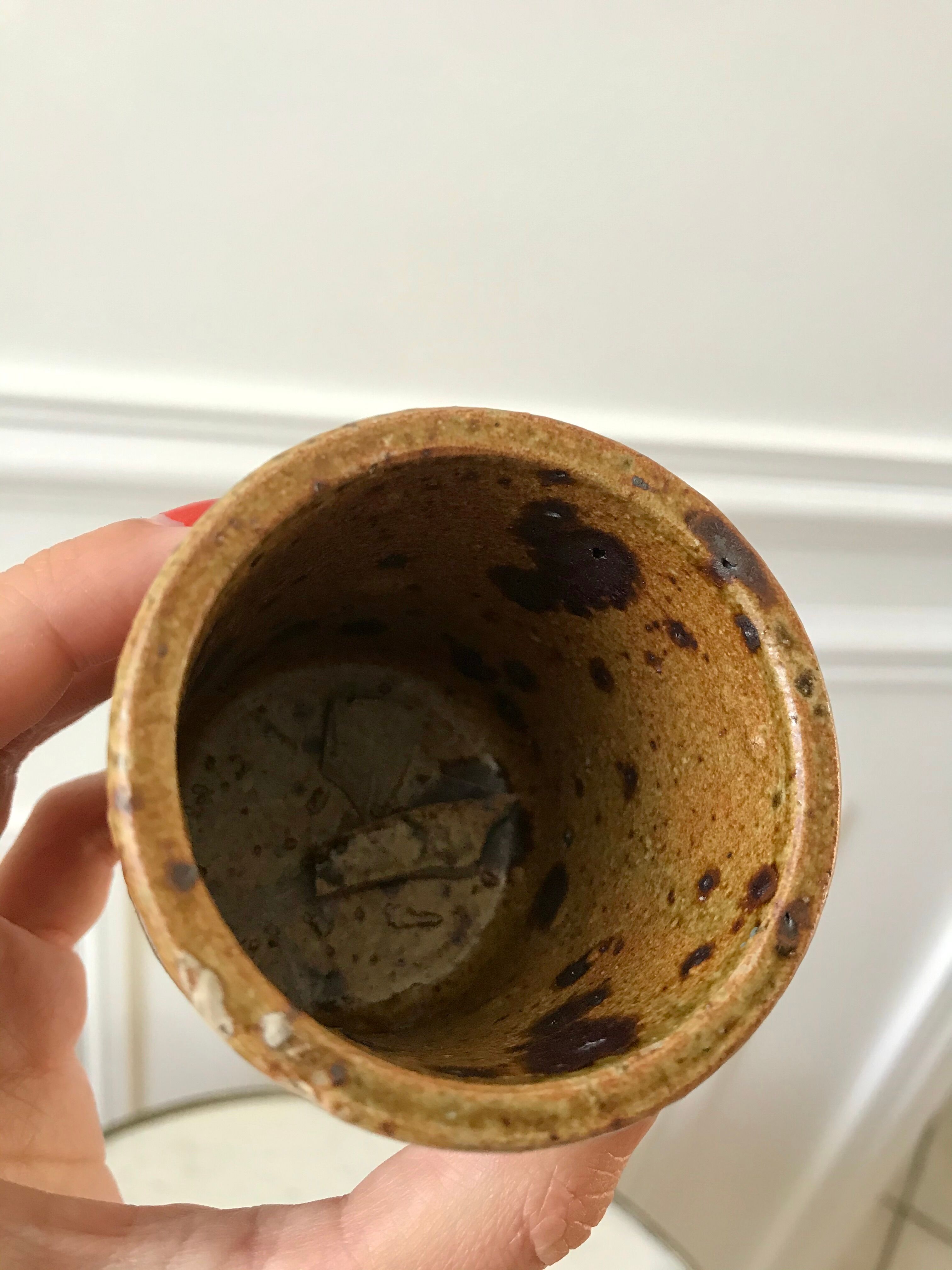 coffee service 6 cups and saucers, teapot and sugar bowl in ceramic / pottery / stoneware years 50-6
